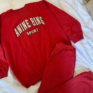 Anine Bing Red Sweatsuit Set. Size small. Pants and sweatsuit